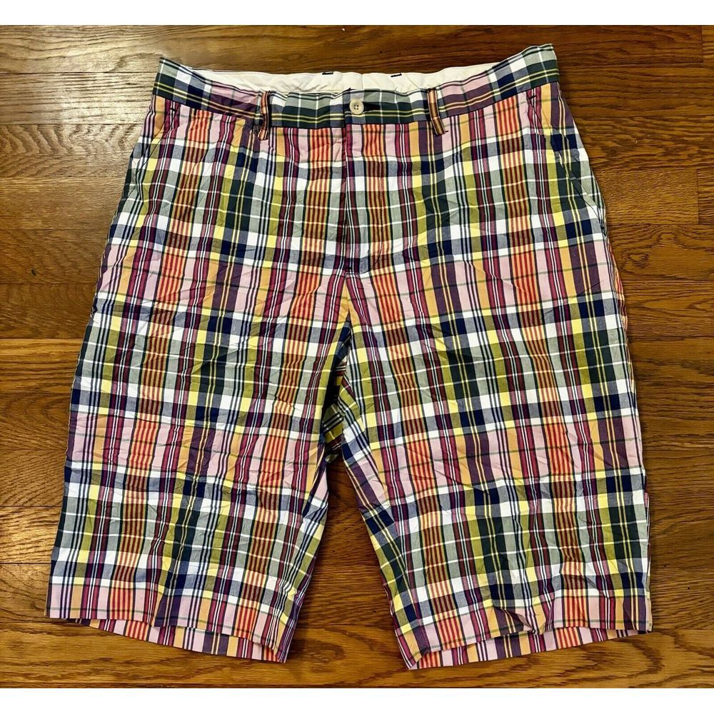 Polo by Ralph Lauren Mens 32 X 12 Plaid Cotton Chino‎ Bermuda Shorts Golf Resort